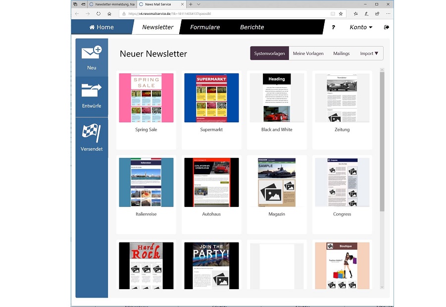 cobra News & Mail Service Layout-Vorlagen