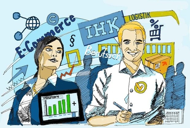 Der neue Ausbildungsberuf, visualisiert auf der Internetseite www.ecommerce-ausbilden.de