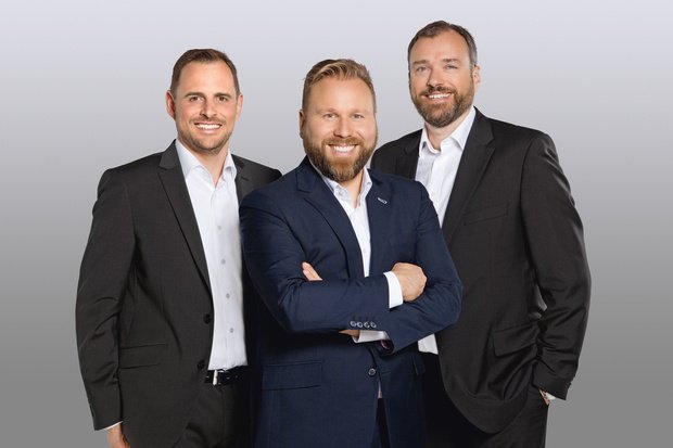 Die Geschäftsführung der marcapo GmbH blickt auf ein erfolgreiches Jahr zurück: Marc-Stephan Vogt, Thomas Ötinger, Christian Schwarzenberger (v.li.n.re.)