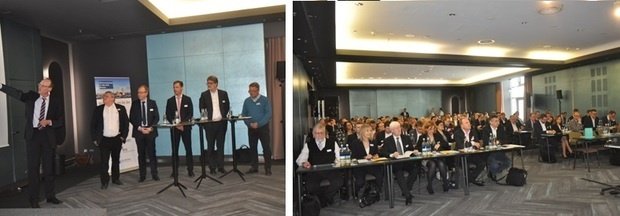 Bild links: Prof. Dr. Hans-Gert Penzel (ibi research), Armin Gerhardt (EFiS EDI Finance Service), Markus Dauber (Volksbank in der Ortenau), Peter Fuchs (Consorsbank), Harald Weber (Allianz Deutschland) und Andreas Bittner (solarisBank) (von links)
