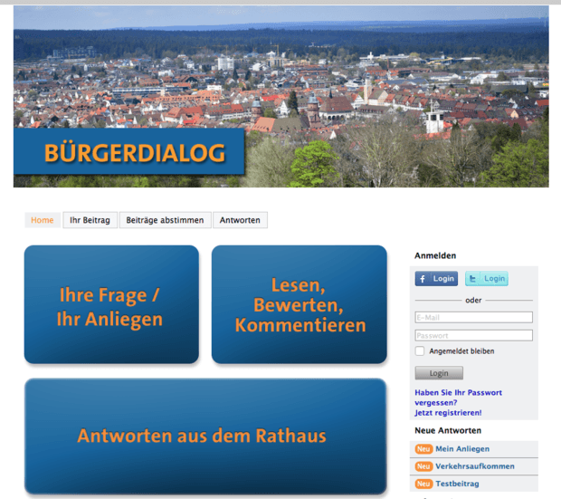 Bürgerdialog mit der Kommunikationsplattform direktzu®