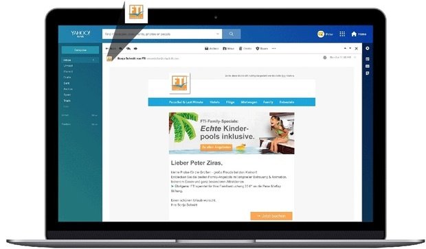 BIMI kennzeichnet E-Mails von geprüften Versendern im Posteingang als vertrauenswürdig, indem das Markenlogo des Versenders in der E-Mail-Vorschau erscheint.